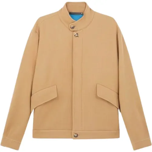 Camel Wool Bomber Jacket , male, Sizes: S, L, M - PS By Paul Smith - Modalova