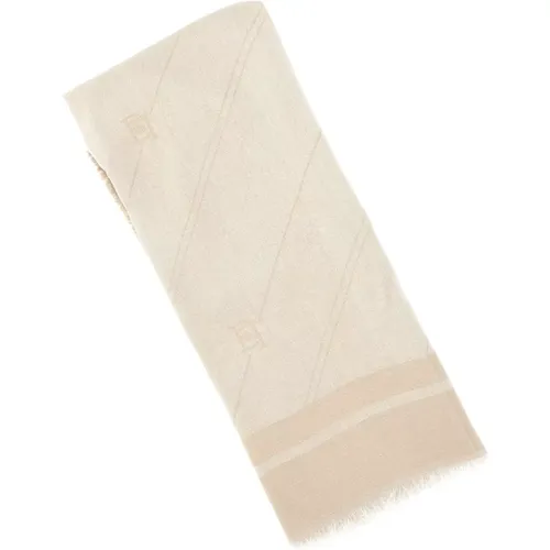 Striped Pashmina Scarf with Fringes , female, Sizes: ONE SIZE - Elisabetta Franchi - Modalova