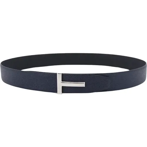Leather Belt with Metal Buckle , male, Sizes: 90 CM - Tom Ford - Modalova