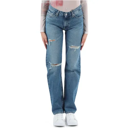 Low Rise Straight Jeans Five Pockets , female, Sizes: W27, W31, W28, W30, W26, W29, W24, W25, W32 - Calvin Klein Jeans - Modalova