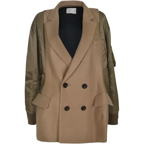 Beige Mäntel für Frauen Sacai - Sacai - Modalova