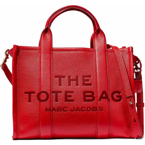 Rote Lederhandtasche mit Reißverschluss - Marc Jacobs - Modalova