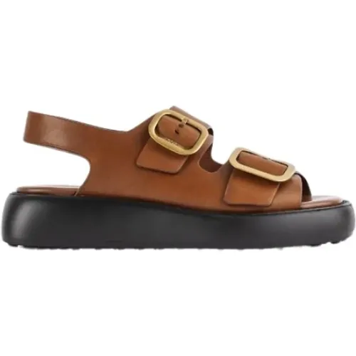 Leather Double Strap Sandals , female, Sizes: 5 UK - TOD'S - Modalova
