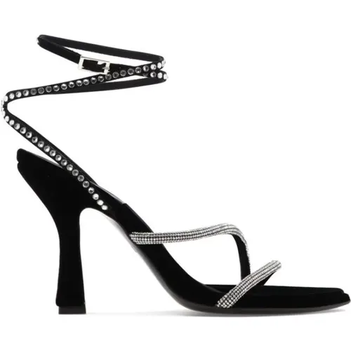 Velvet heeled sandals , female, Sizes: 3 UK, 4 1/2 UK - 3Juin - Modalova