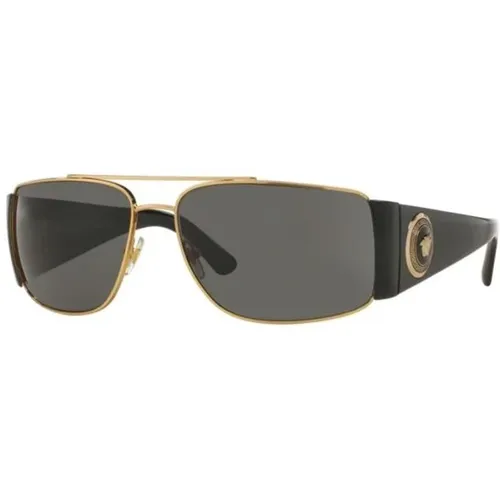 Gold/Grey Sunglasses , unisex, Sizes: 63 MM - Versace - Modalova