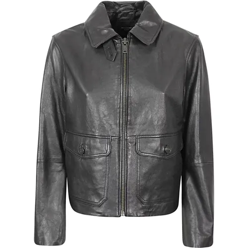 Leather Zip Jacket , female, Sizes: XS, 2XS - Max Mara Weekend - Modalova