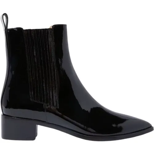 Olivia Schwarze Lack Ankle Boots , Damen, Größe: 37 EU - Scarosso - Modalova