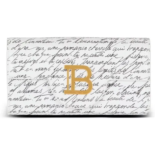 Portemonnaie B-Buzz aus Leder mit „Lettre d'amour“-Print - Balmain - Modalova