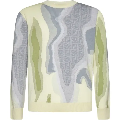 Earth Sweater with Iconic Motifs , male, Sizes: L, XL, M - Fendi - Modalova