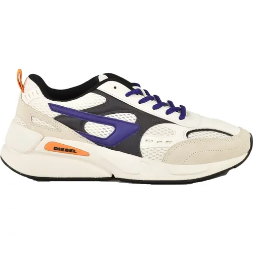 Mens White / Purple Sneakers , male, Sizes: 10 1/2 UK, 8 UK, 6 UK, 7 UK, 11 UK - Diesel - Modalova