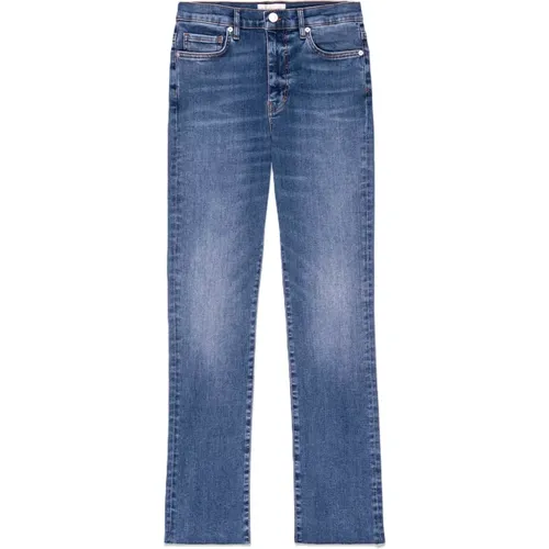 Hohe Gerade Raw Denim Jeans , Damen, Größe: W25 - Frame - Modalova