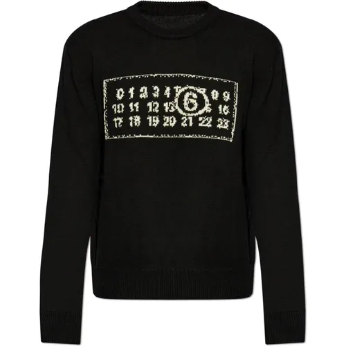 Sweater with logo , male, Sizes: M, S, L - MM6 Maison Margiela - Modalova