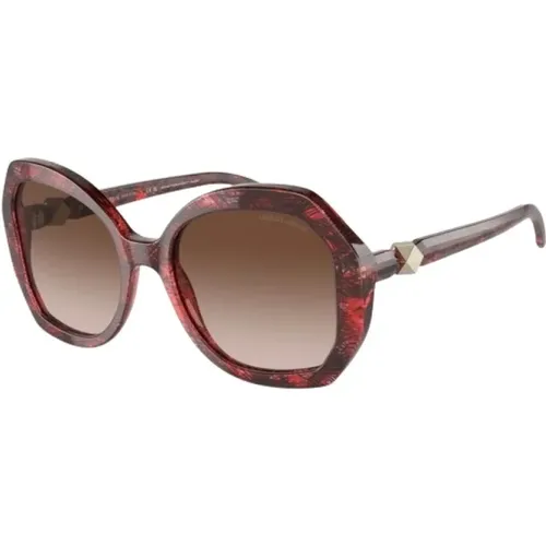 Rote Acetat-Sonnenbrille für Frauen - Giorgio Armani - Modalova