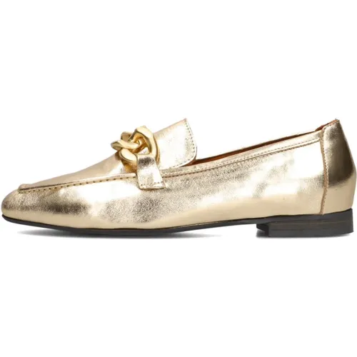 Goldene Loafers mit Eleganten Details , Damen, Größe: 37 1/2 EU - Notre-v - Modalova