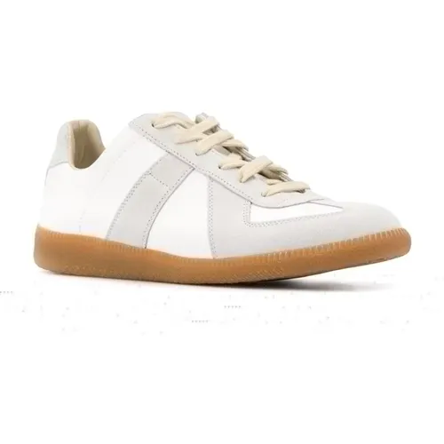 Leather Sneakers with Numbers Logo , female, Sizes: 6 UK - Maison Margiela - Modalova