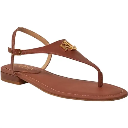 Leather Open Toe Sandals , female, Sizes: 6 UK - Ralph Lauren - Modalova