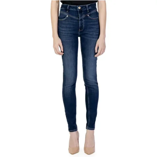 Blaue Jeans mit Reißverschluss , Damen, Größe: W32 L29 - Guess - Modalova
