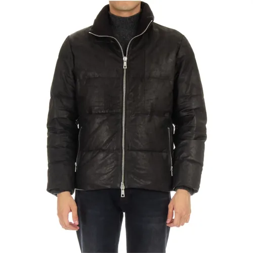 Padded Leather Jacket with Quilted Detail , male, Sizes: 2XL, XL, L - Giorgio Brato - Modalova