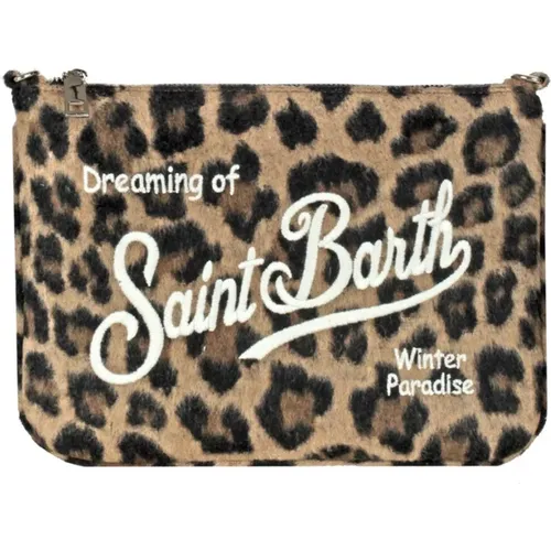 Animalier Wool Clutch with Embroidered Logo , female, Sizes: ONE SIZE - MC2 Saint Barth - Modalova