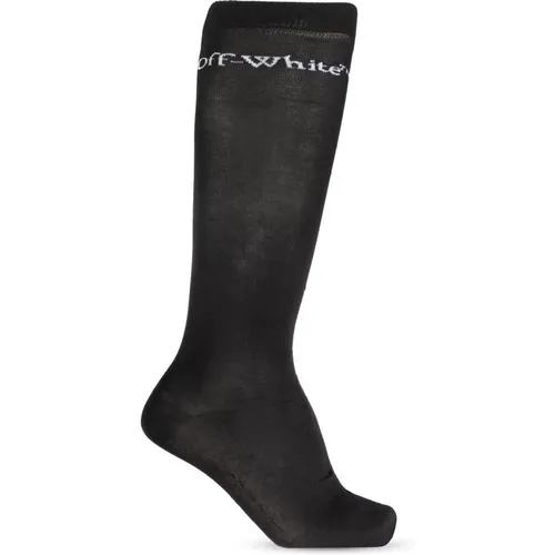 Socks with logo , male, Sizes: ONE SIZE - Off White - Modalova