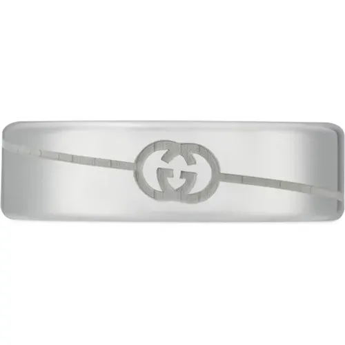 Silberring mit Interlocking G-Logo , Damen, Größe: 52 MM - Gucci - Modalova