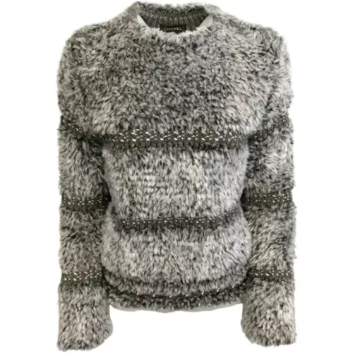 Textured Knit Sweater in , female, Sizes: 2XS - Chanel Vintage - Modalova