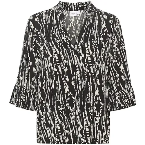 Leopard Print Blouse Bamboo Lines , female, Sizes: XL - Saint Tropez - Modalova