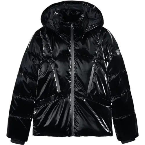 Schwarze Kapuzen-Zip-Jacke für Frauen , Damen, Größe: M - Desigual - Modalova