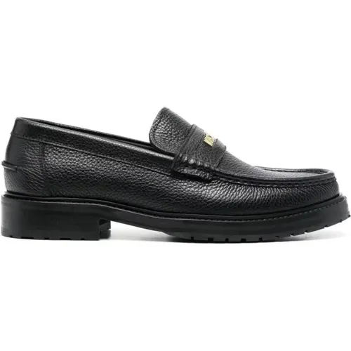 Leather Loafers for Men , male, Sizes: 9 UK - Moschino - Modalova