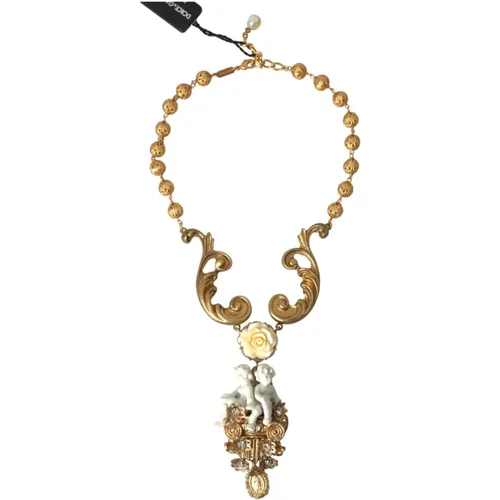 Engel Blumen Perlen Halskette - Dolce & Gabbana - Modalova