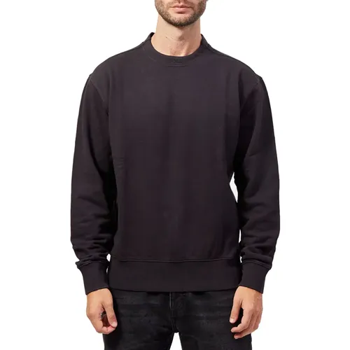 Schwarzer Baumwoll-Crewneck-Sweatshirt Orange Kollektion , Herren, Größe: M - Hugo Boss - Modalova