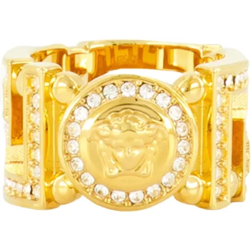 Medusa Greca Crystal Ring , unisex, Sizes: 54 MM, 52 MM, 50 MM - Versace - Modalova