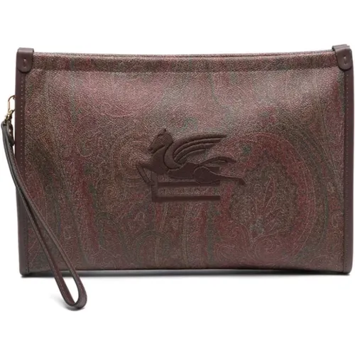Paisley Print Leather Trim Bag , female, Sizes: ONE SIZE - ETRO - Modalova