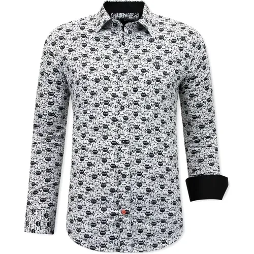 Shirt with Cat Print - 3093 , male, Sizes: 2XL, M, S, L, XL - Gentile Bellini - Modalova