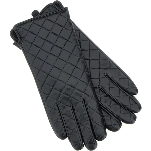 Quilted Gloves with Rhinestone Logo , female, Sizes: ONE SIZE - Liu Jo - Modalova