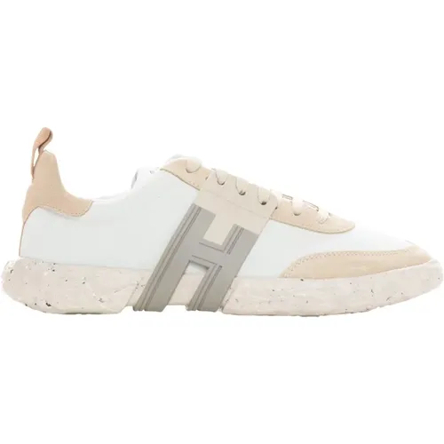 Beige 3R Leather Sneakers with Laces , male, Sizes: 11 UK - Hogan - Modalova