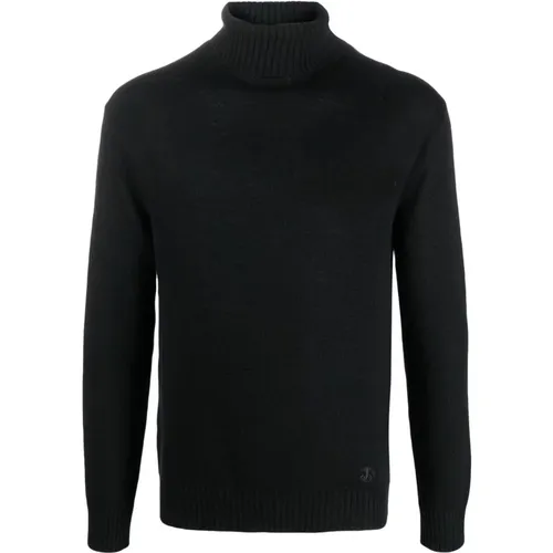 Schwarzer Wollpullover Hoher Kragen , Herren, Größe: XL - Jil Sander - Modalova