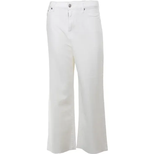 Weiße Wide Leg Cropped Jeans , Damen, Größe: W27 - Roy Roger's - Modalova