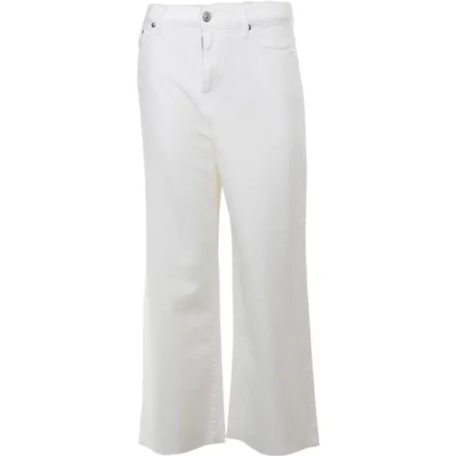 Weiße Wide Leg Cropped Jeans , Damen, Größe: W32 - Roy Roger's - Modalova