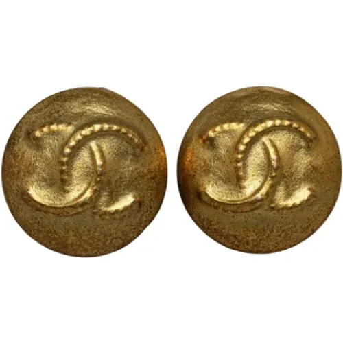 Pre-owned Gold earrings , female, Sizes: ONE SIZE - Chanel Vintage - Modalova