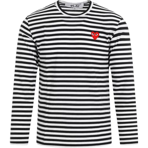 Long Sleeve T-Shirt , male, Sizes: M, XS, XL, S, 2XL, L - Comme des Garçons Play - Modalova