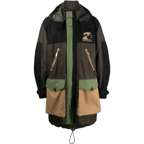 Leaf Parka Coat , male, Sizes: M, L - Dsquared2 - Modalova