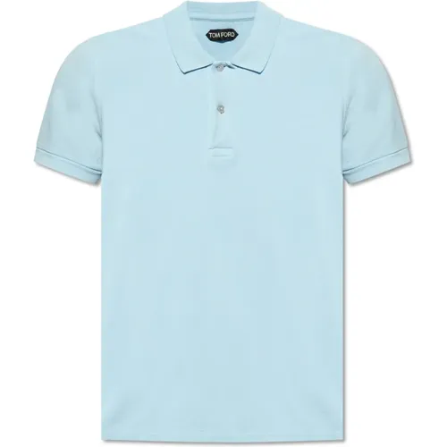 Cotton polo shirt , male, Sizes: M - Tom Ford - Modalova