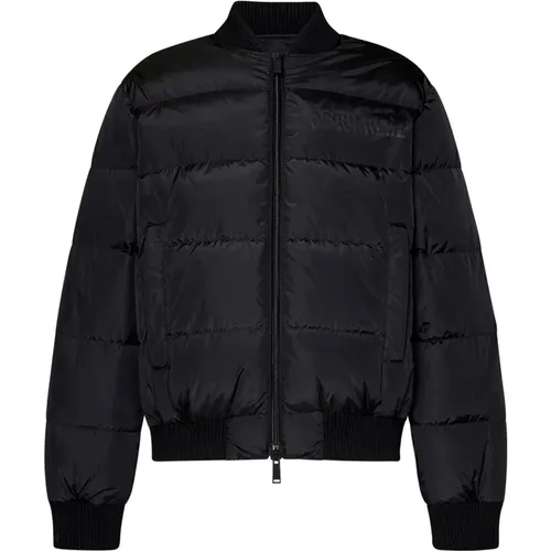 Schwarze Stepp-Puffer-Bomberjacke - Dsquared2 - Modalova