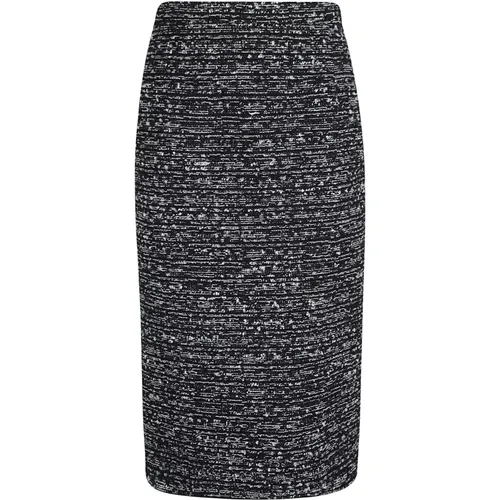 Schwarzer Tweed Bleistiftrock Hohe Taille , Damen, Größe: L - alberta ferretti - Modalova