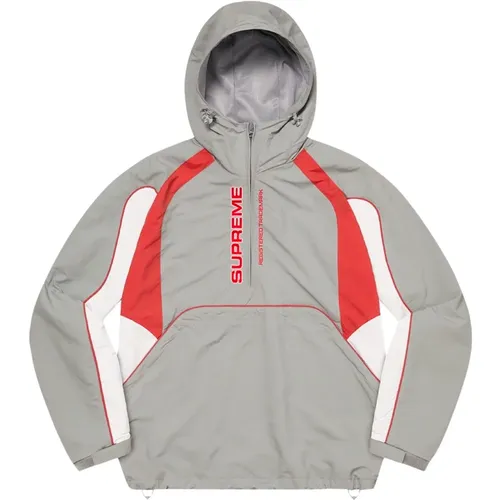 Water-Resistant Half Zip Pullover Grey , male, Sizes: XL, L - Supreme - Modalova