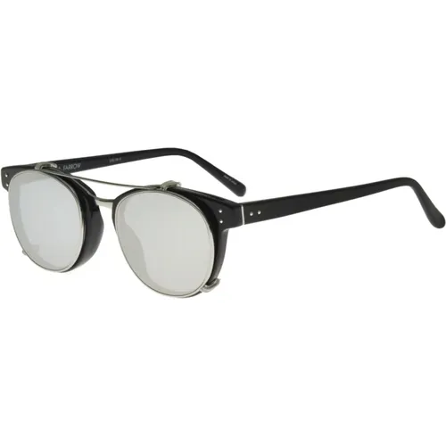 Black White Gold Sunglasses 581 Platinum/Silver , female, Sizes: 47 MM - Linda Farrow - Modalova