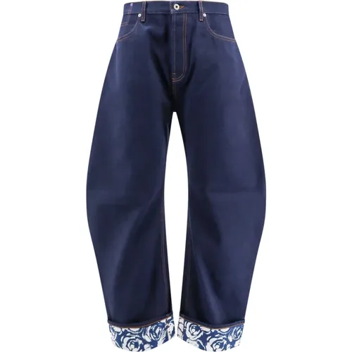 Blaue Ss24 Jeans für Männer,Japanische Denim Baggy Jeans mit Gebogenem Bein - Burberry - Modalova