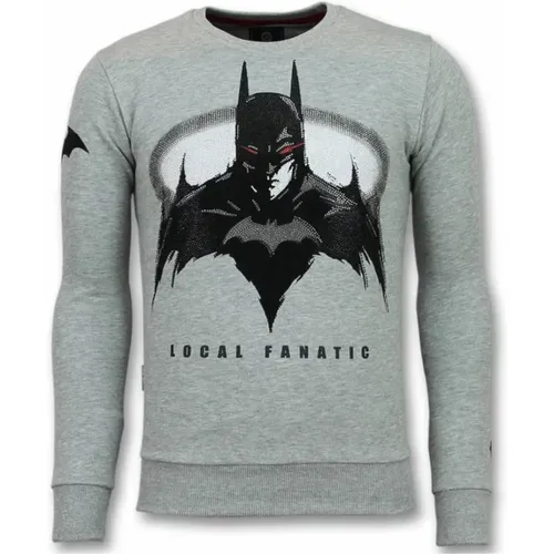 Rhinestone Batman Pullover - Herren Pullover - 11-6295G , Herren, Größe: S - Local Fanatic - Modalova