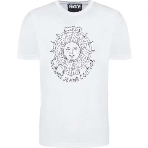 Weißes Oversize Logo T-shirt - Versace Jeans Couture - Modalova